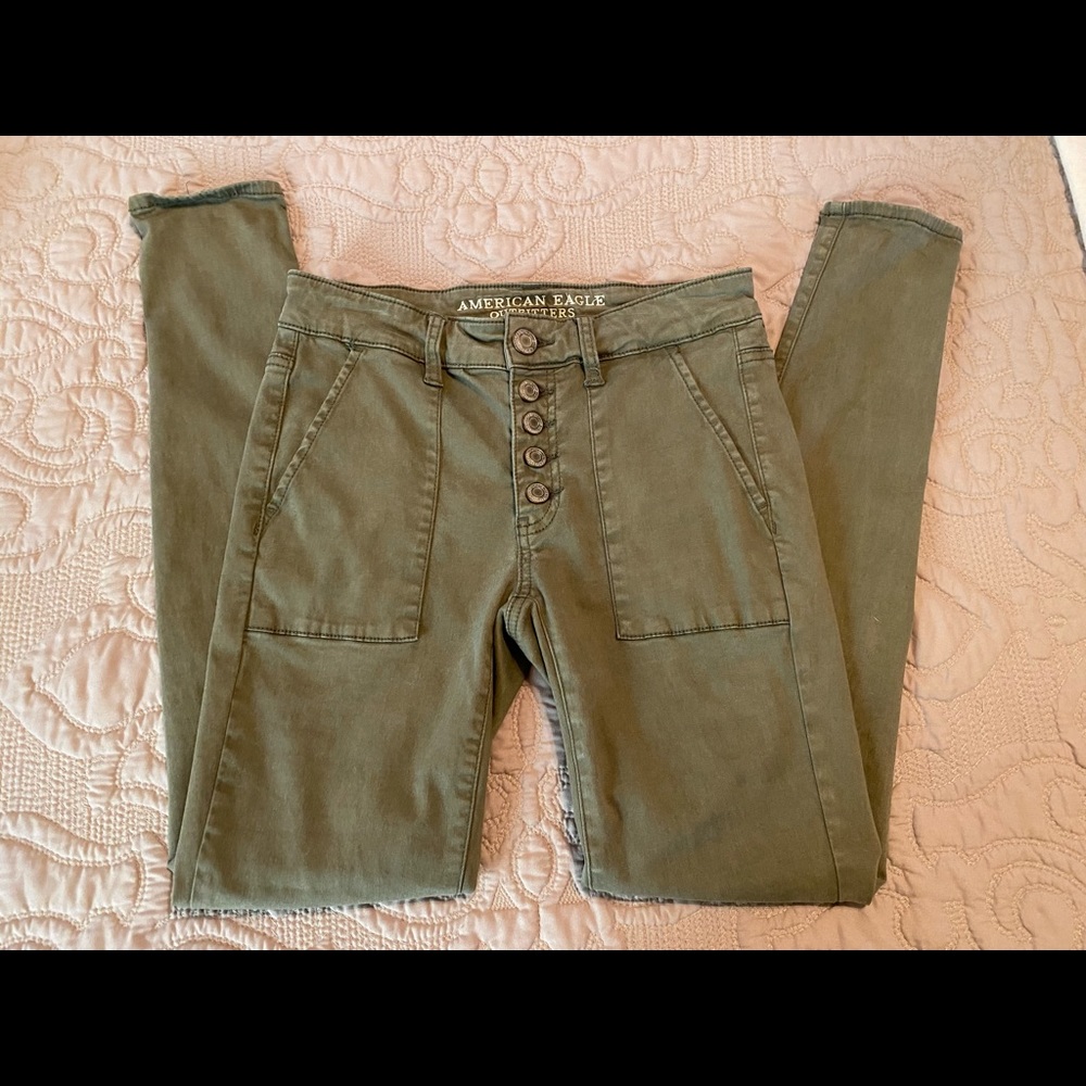 AE Olive button fly pants